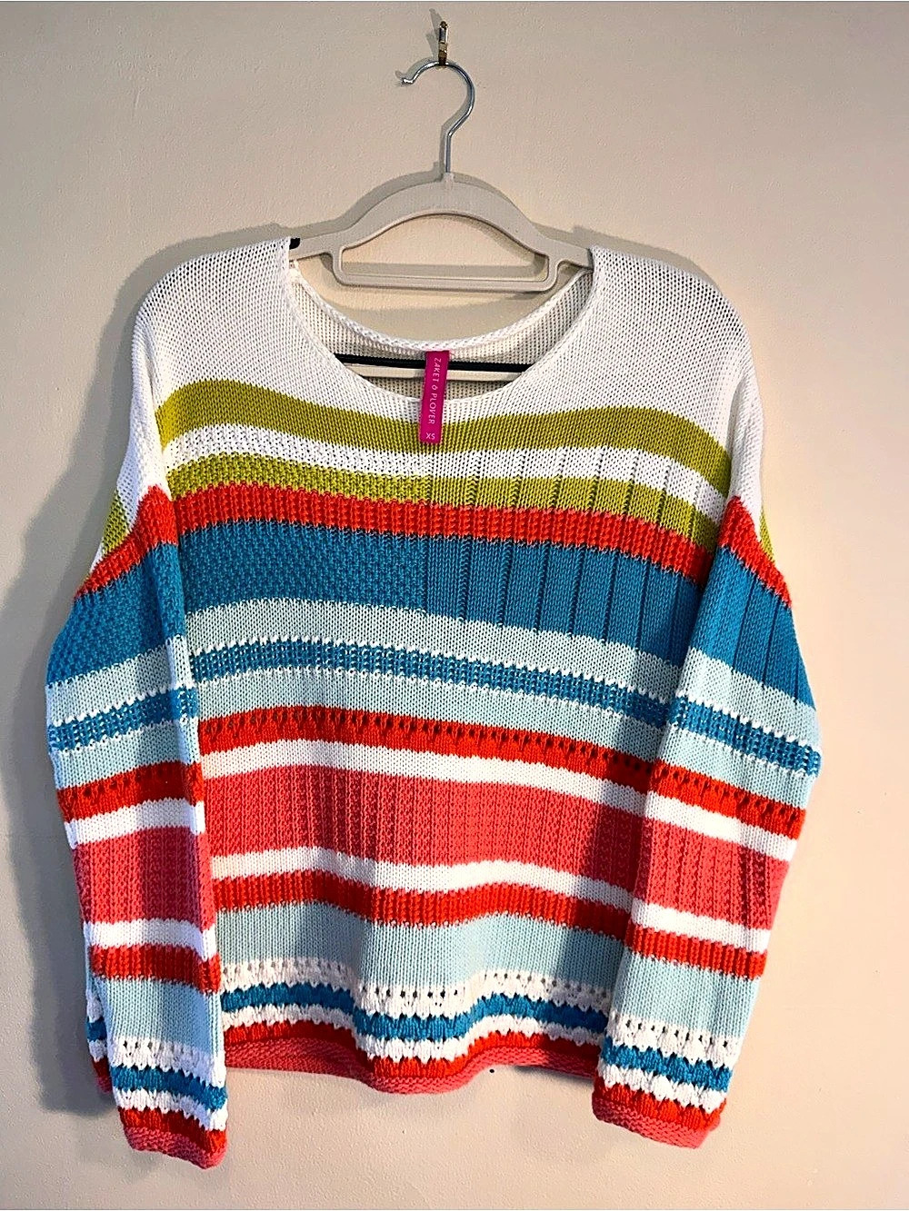 Zaket and Plover Australian Vibrant Striped Knit Sweater Size XS (oversized fit)